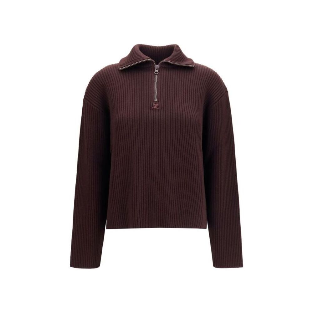 Courrèges Brown Wool Oves Aries Women's Sweatshirt